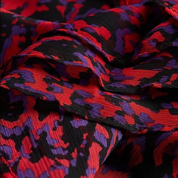 Abstract Print Faux Wrap Ruffle Mini Dress - Picture 5 of 5